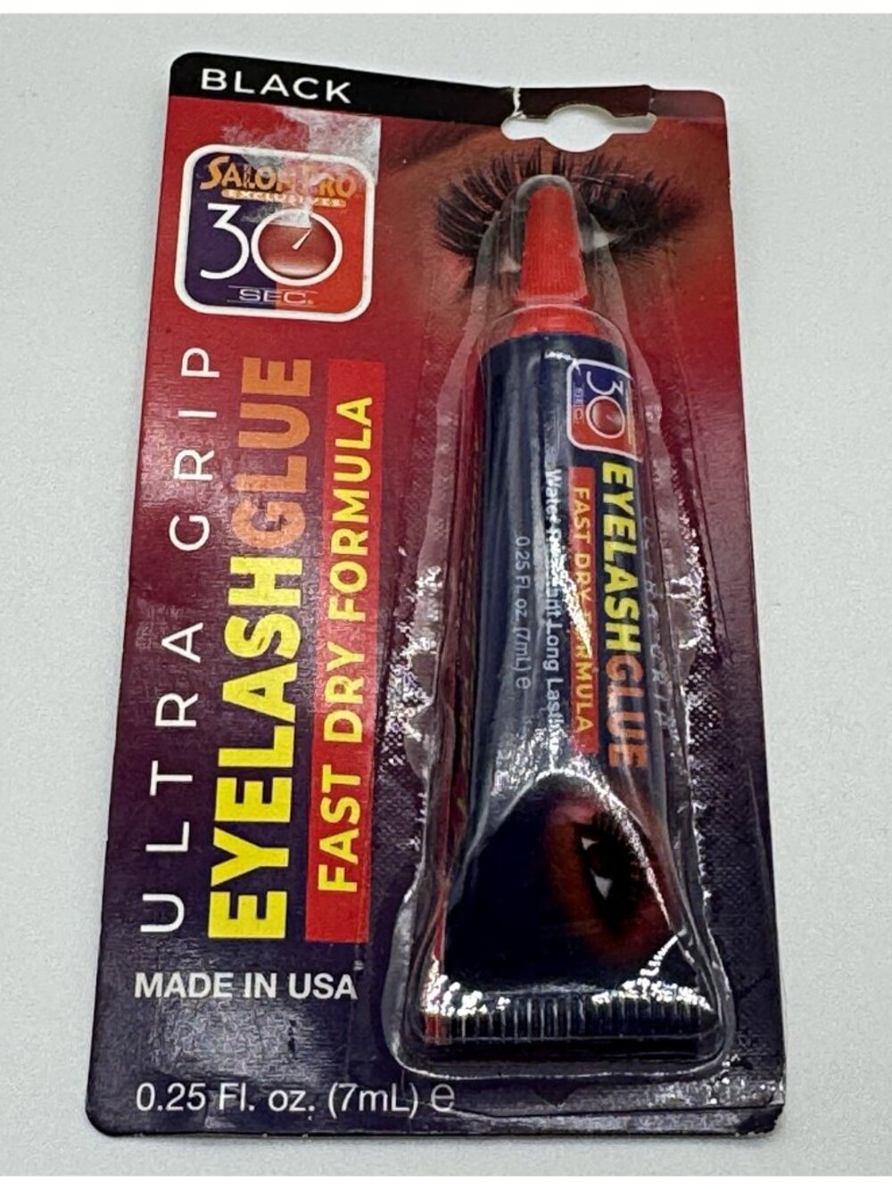Salon Pro 30 Sec Ultra Grip Eyelash Glue Black Fast Dry Water Resistant 0.25 New